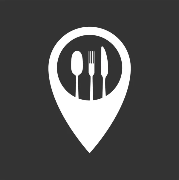 Lebensmittelpunkt Fast Food Und Take Away Symbol Für Standort Adressleiste — Stockvektor