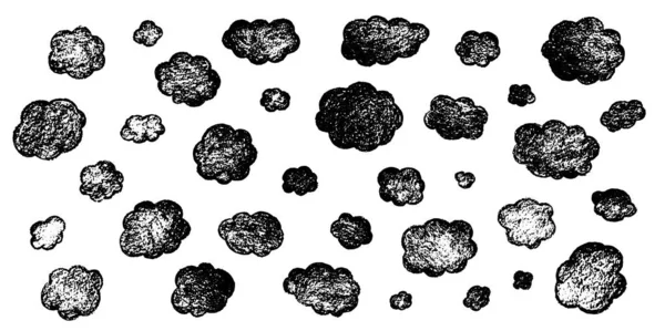 Σύννεφα Ζωγραφισμένα Στο Χέρι Εικονογράφηση Διανυσματικού Αποθέματος Λευκό Φόντο — Διανυσματικό Αρχείο