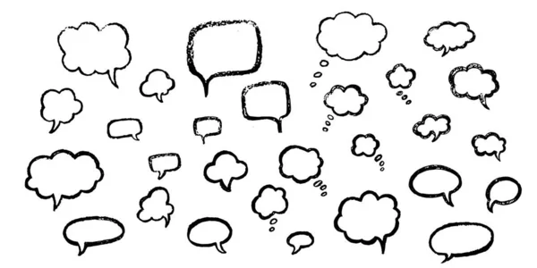 Speech Bubble Hand Draw Doodle Set Vector Stock Illustration Isolated — Stock Vector