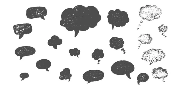 Speech Bubble Hand Draw Doodle Set Vector Stock Illustration Isolated — Stok Vektör