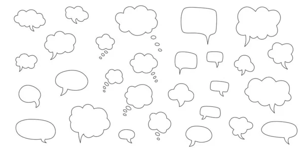 Speech Bubble Hand Draw Doodle Set Editable Stroke Vector Stock — Vector de stock