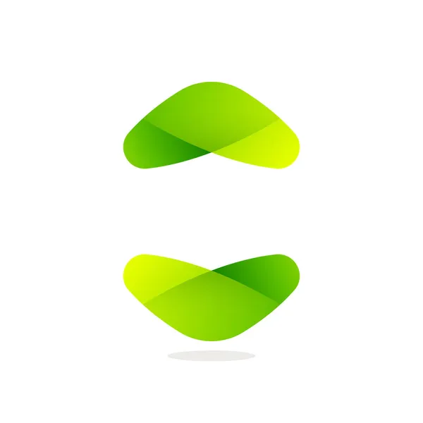 Bükülmüş Yeşil Yapraklardan Yapılmış Ekoloji Küresi Logosu Organik Ambleminiz Için — Stok Vektör