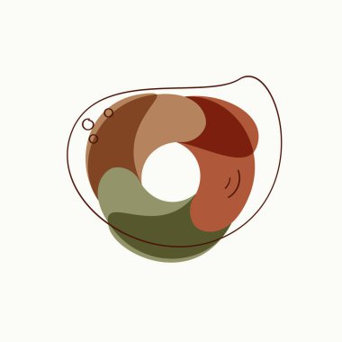 Boho logosu. Suluboya ikon sıçratır. Düz geometrik şekiller ve İskandinav tarzı çizgiler. Tarafsız yaratıcı minimalist sıçramalar.