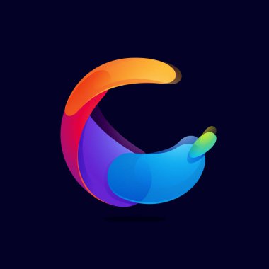 Küre simgesi. Parlak ve renkli logolar. Çok renkli çember amblemi. Kimliğiniz için vektör şablonu, yaratıcı tişörtler, reklam kampanyası.