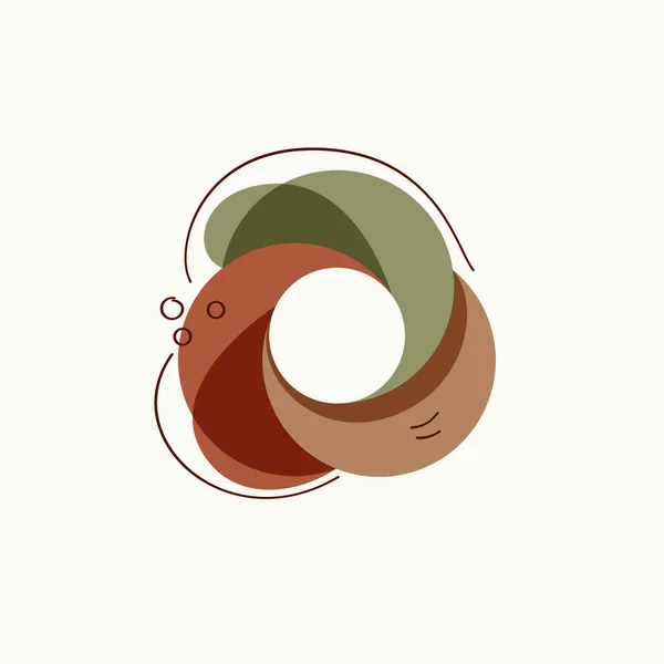 Λογότυπο Στυλ Boho Αφηρημένη Επικάλυψη Φυσικά Χρωματιστά Σχήματα Γραμμές Και — Διανυσματικό Αρχείο