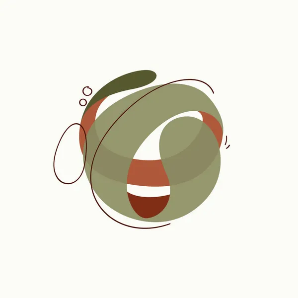Λογότυπο Σφαίρας Τύπου Boho Αφηρημένη Επικάλυψη Πράσινο Και Καφέ Χρωματιστά — Διανυσματικό Αρχείο