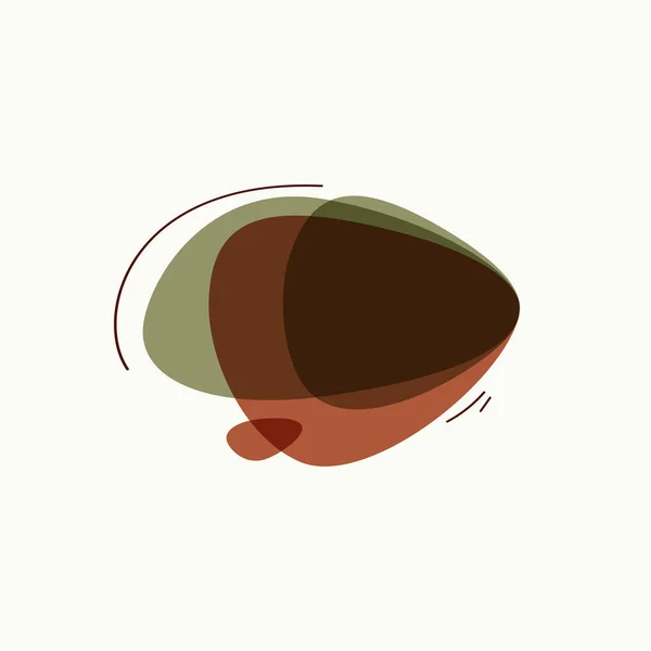 Λογότυπο Τριγώνου Boho Αφηρημένη Επικάλυψη Πράσινο Και Καφέ Χρώμα Πινελιές — Διανυσματικό Αρχείο