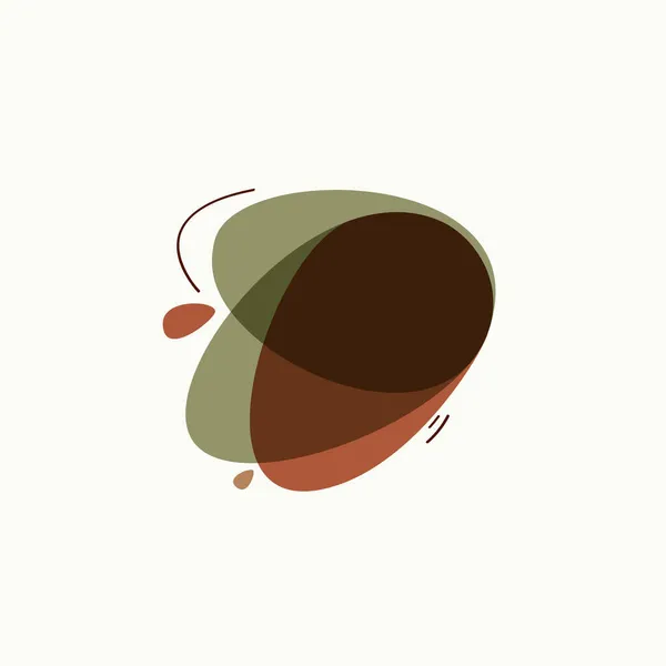 Λογότυπο Τριγώνου Boho Αφηρημένη Επικάλυψη Πράσινο Και Καφέ Χρώμα Πινελιές — Διανυσματικό Αρχείο