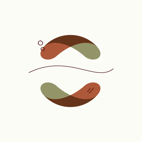 Логотип Сфери Бохо Анотація Перекриває Зелені Коричневі Пензлики Лінії Крапки — стоковий вектор