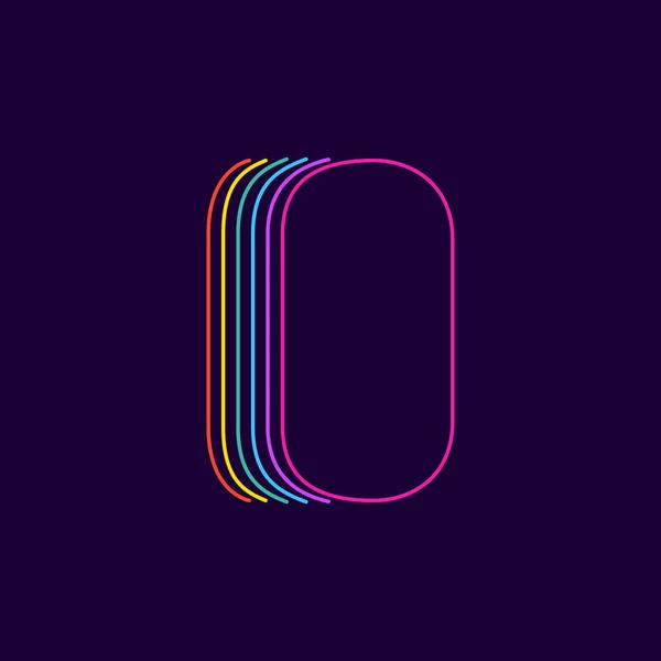 Logo Písmene Neonovém Světle Šest Tenkých Linií Barevného Písma Ideální — Stockový vektor