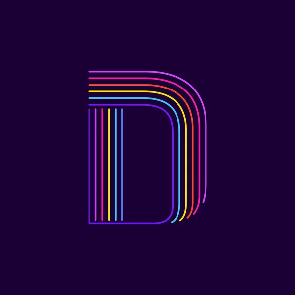 Letter Logo Neonlicht Stil Sechs Dünne Linien Farbige Schrift Perfekt — Stockvektor