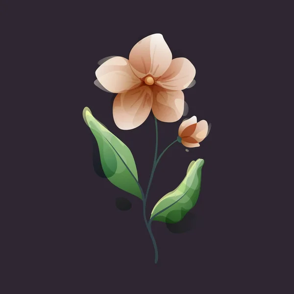 Akvarell Gren Illustration Med Blommor Och Blad Örter Som Pioner — Stock vektor