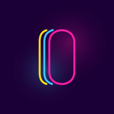 O harfi logosu üç neon çizgiden oluşur. Parlak efektli vektör yazı tipi. Kumarhane kimliği, canlı satış afişi ve fütüristik posterler için mükemmel.. 