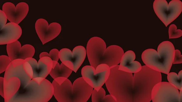Valentine Fond Papier Peint Coeurs Rouges Transparent — Photo
