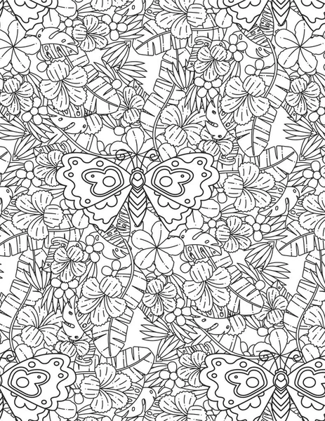 Coloriage Pour Adultes Avec Fond Abstrait Doodle Mandala Floral Motif — Photo