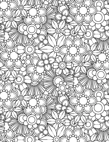 Coloriage Pour Adultes Avec Fond Abstrait Doodle Mandala Floral Motif — Photo