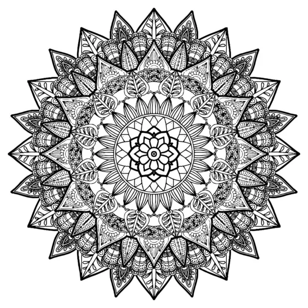 Modello Circolare Forma Mandala Henna Mehndi Tatuaggio Decorazione Ornamento Decorativo — Foto Stock