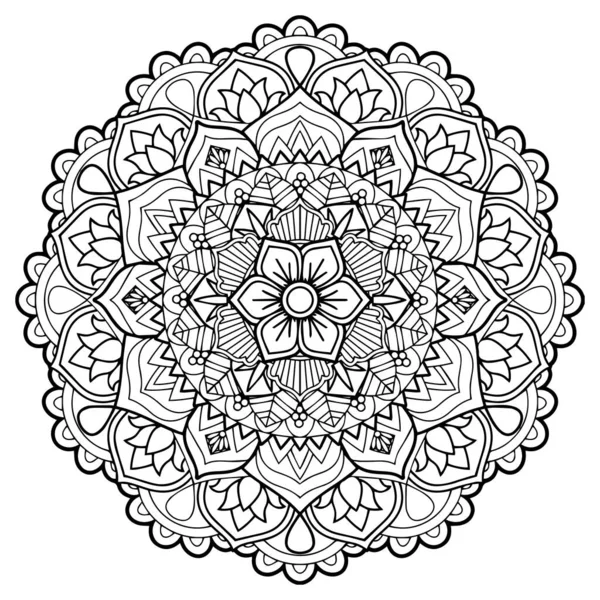 Padrão Circular Forma Mandala Para Henna Mehndi Tatuagem Decoração Ornamento — Fotografia de Stock