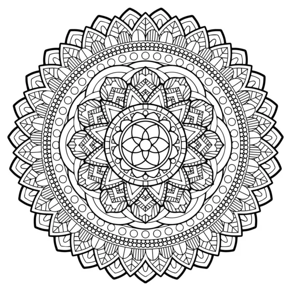 Körkörös Minta Mandala Formájában Henna Mehndi Tetoválás Dekoráció Dekoratív Dísz — Stock Fotó