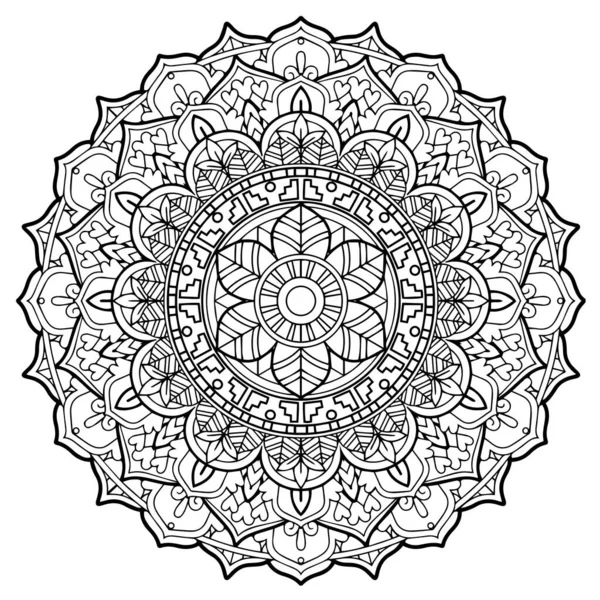 Padrão Circular Forma Mandala Para Henna Mehndi Tatuagem Decoração Ornamento — Fotografia de Stock