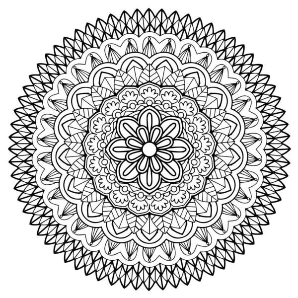 Patrón Circular Forma Mandala Para Henna Mehndi Tatuaje Decoración Adorno —  Fotos de Stock