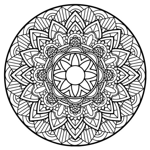 Padrão Circular Forma Mandala Para Henna Mehndi Tatuagem Decoração Ornamento — Fotografia de Stock