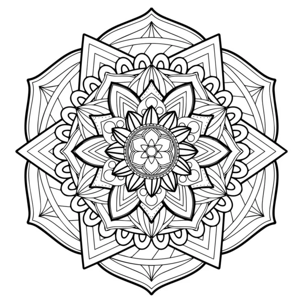 Henna Mehndi Dövme Dekorasyon Için Mandala Şeklinde Dairesel Desen Etnik — Stok fotoğraf