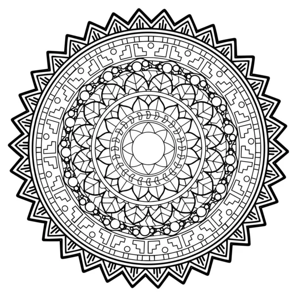 Pola Melingkar Dalam Bentuk Mandala Untuk Henna Mehndi Tato Dekorasi — Stok Foto