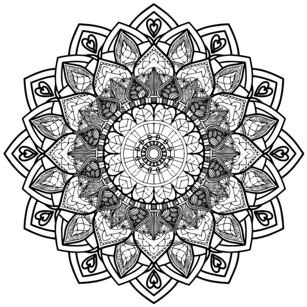 Modello Circolare Forma Mandala Henna Mehndi Tatuaggio Decorazione Ornamento Decorativo — Foto Stock