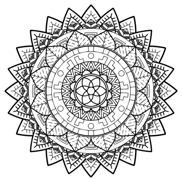 Okrągły Wzór Postaci Mandali Dla Henny Mehndi Tatuaż Dekoracja Dekoracyjna — Zdjęcie stockowe