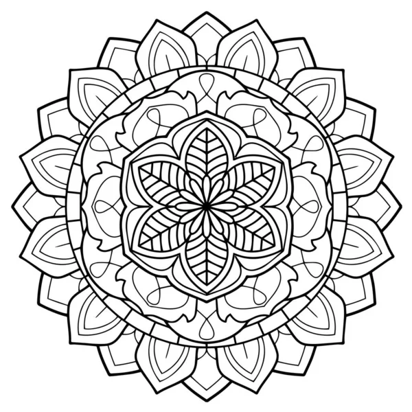 Padrão Circular Forma Mandala Para Henna Mehndi Tatuagem Decoração Ornamento — Fotografia de Stock