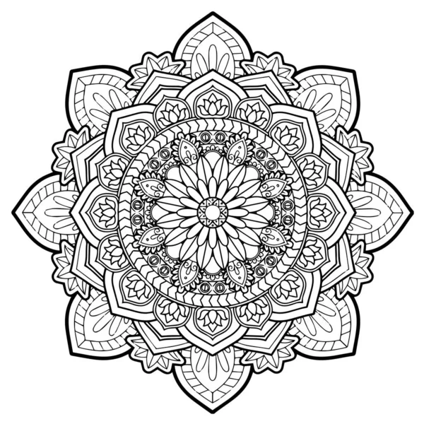 Κυκλικό Σχέδιο Μορφή Μαντάλα Για Henna Mehndi Τατουάζ Διακόσμηση Διακοσμητικό — Φωτογραφία Αρχείου