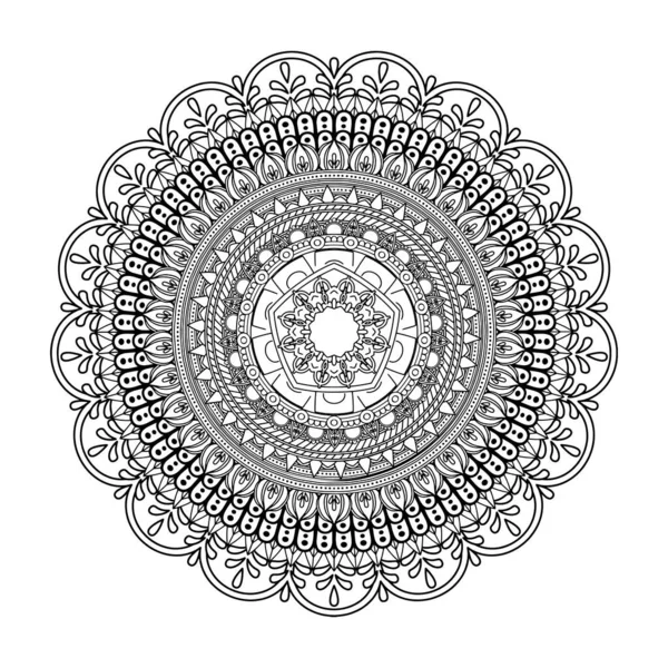 Cirkulärt Mönster Form Mandala För Henna Mehndi Tatuering Dekoration Dekorativ — Stockfoto
