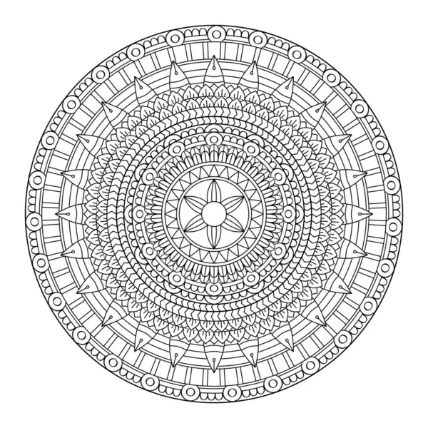 Padrão Circular Forma Mandala Para Henna Mehndi Tatuagem Decoração Ornamento — Fotografia de Stock