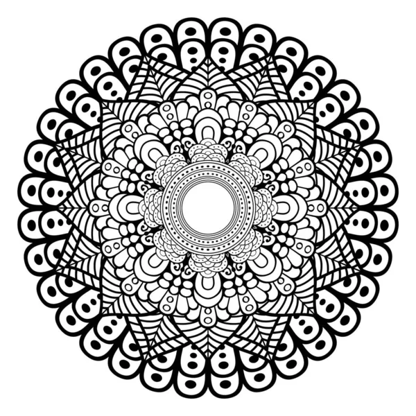 Cirkulärt Mönster Form Mandala För Henna Mehndi Tatuering Dekoration Dekorativ — Stockfoto