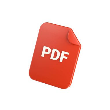 3D simge. PDF resim simgesi. 3d 'de basit simge.