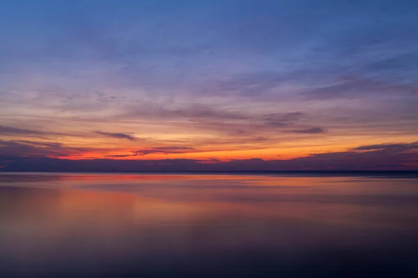 Panoramic view of seascape sunset at the Atlantic Ocean in Woodland State Park, Long Island the USA. High-quality photo