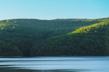 Landscape view of Pepacton water reservoir New York State. High-quality photo