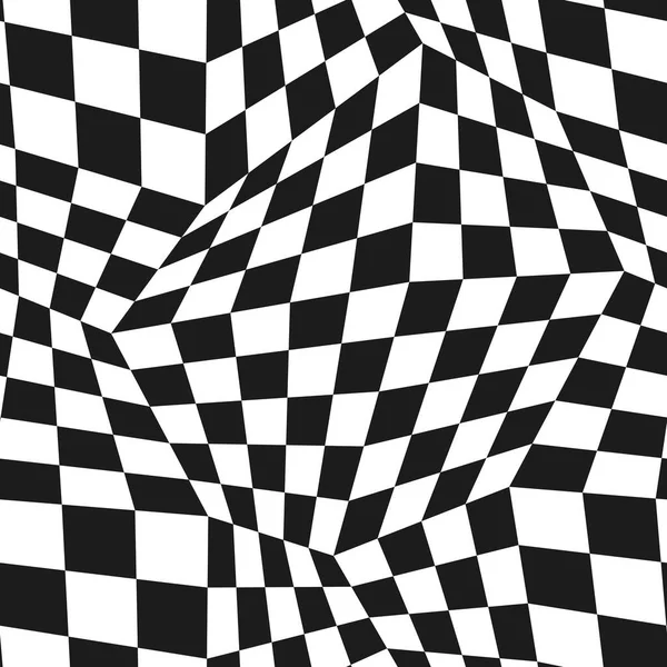 Seamless pattern chessboard distorted deformation black and white — Stock Photo, Image