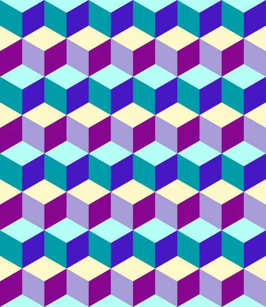 Cubos de patrón sin costura Geométrico Color Block Optical Illusion vector — Archivo Imágenes Vectoriales