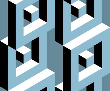 Kusursuz desen izometrik çerçeve optik illüzyon