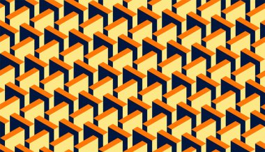 Kusursuz desenli izometrik hacimli geometrik şekiller