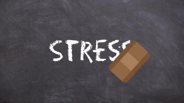 Animação Apagar Estresse Escrever Relaxar Quadro Livre Estresse Relaxe Vez — Vídeo de Stock