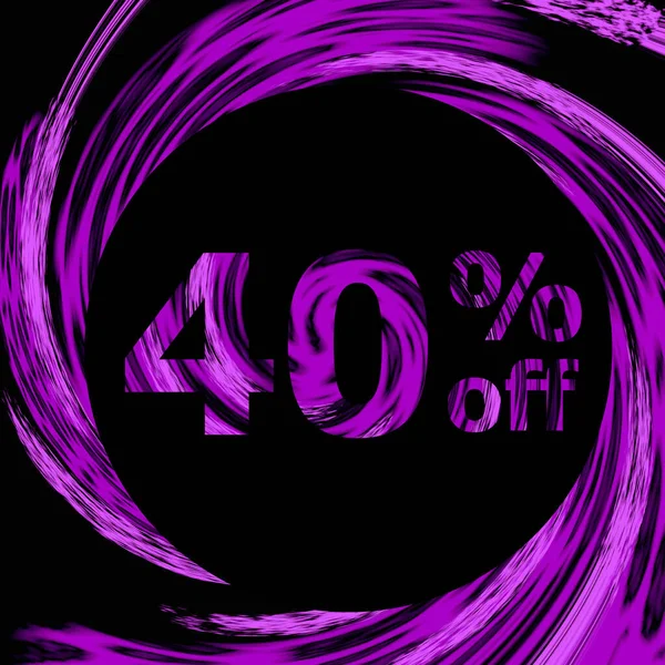 Modern ve lüks rock etiketlerinde% 40 indirim var. İndirim ve terfi afişi. Yüzde 40 teklif ve satış
