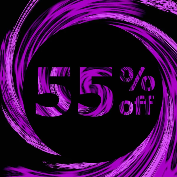 Modern ve lüks rock etiketlerinde% 55 indirim var. İndirim ve terfi afişi. Yüzde 55 teklif ve satış