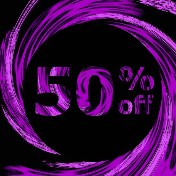 Modern ve lüks rock etiketlerinde% 50 indirim var. İndirim ve terfi afişi. Yüzde 50 teklif ve satış