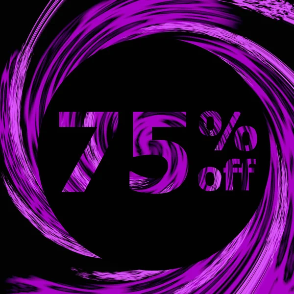 Modern ve lüks rock etiketlerinde% 75 indirim var. İndirim ve terfi afişi. Yüzde 75 teklif ve satış