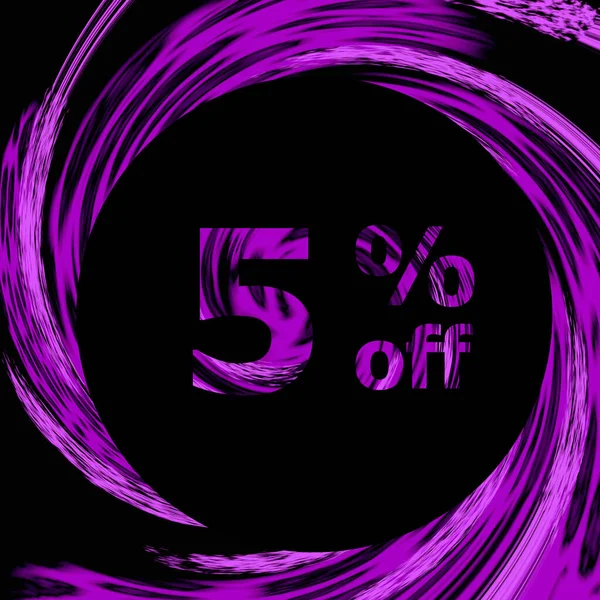 Modern ve lüks rock etiketlerinde% 5 indirim var. İndirim ve terfi afişi. Yüzde 5 teklif ve satış