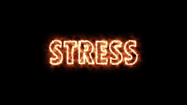 Stress Animation Relaxation Text Stress Relax Animated Text Fire Ice — Stock Video