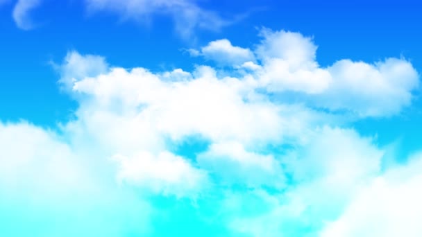 Animación Vuelo Través Las Nubes Con Fondo Cielo Azul Claro — Vídeos de Stock